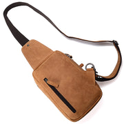 Vintage Leather chest pack men bag