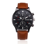 Men Leather Band Watch