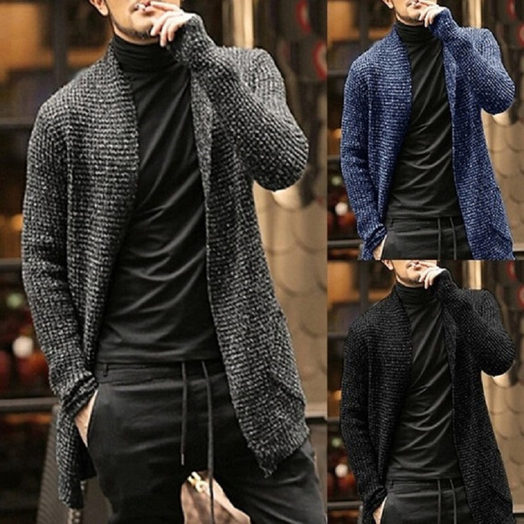 Men's Long-sleeved Knitted Cardigan