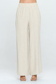 RENEE C Linen Wide Leg Pants with Pockets