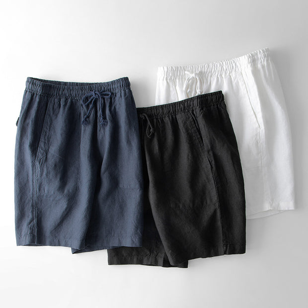 Summer Linen Men's Beach Shorts