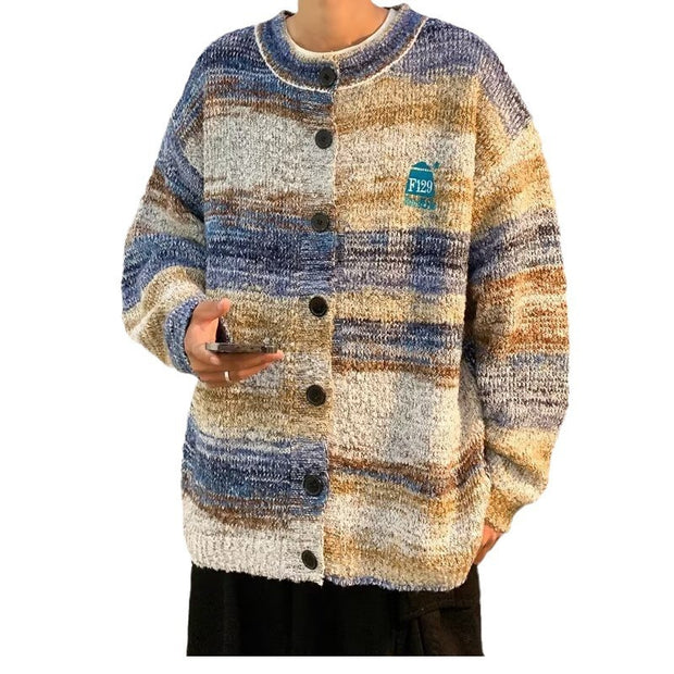 Gradient Contrast Korean Men Sweater