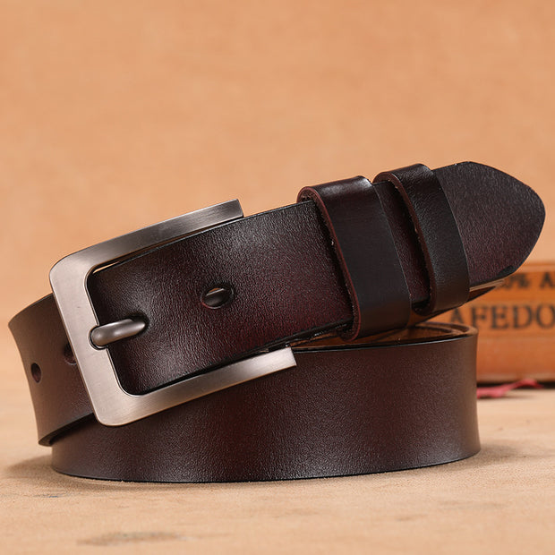 Casual wild two-layer leather belt