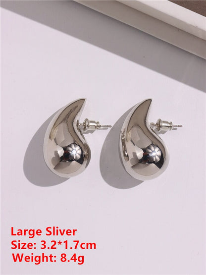 HUANZHI New Large Size Hollow Water Drop Earrings