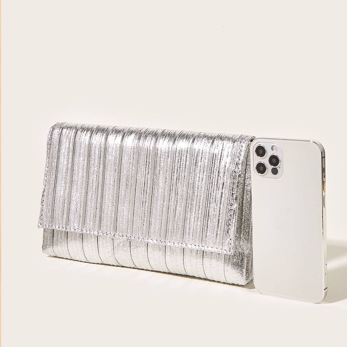 Evening Metallic Shiny Clutch