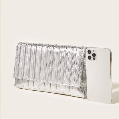Evening Metallic Shiny Clutch