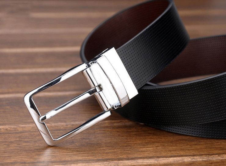 Men's simple rotating buckle belt