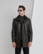 Leather With Fleece Lining Thickened Men's Jacket