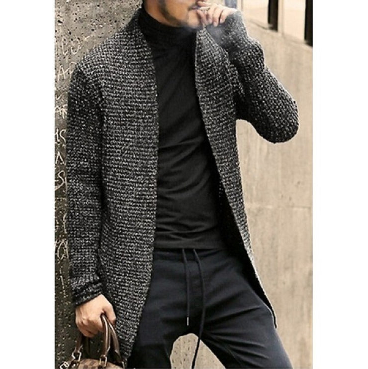 Men's Long-sleeved Knitted Cardigan