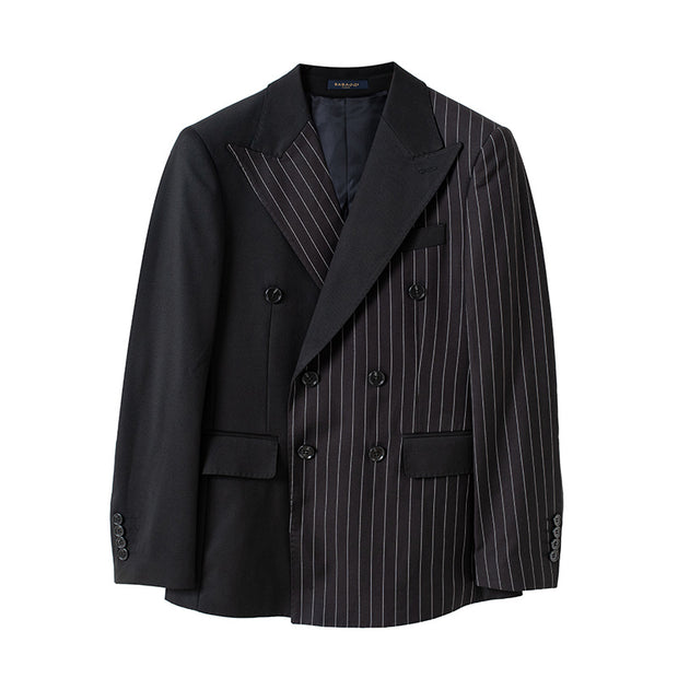 Men's Striped Double Breasted Blazer