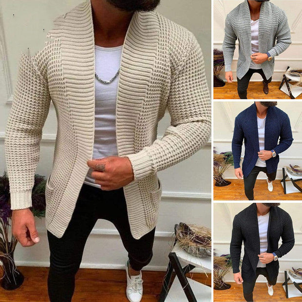 Striped Casual Knitted Cardigan For  Men