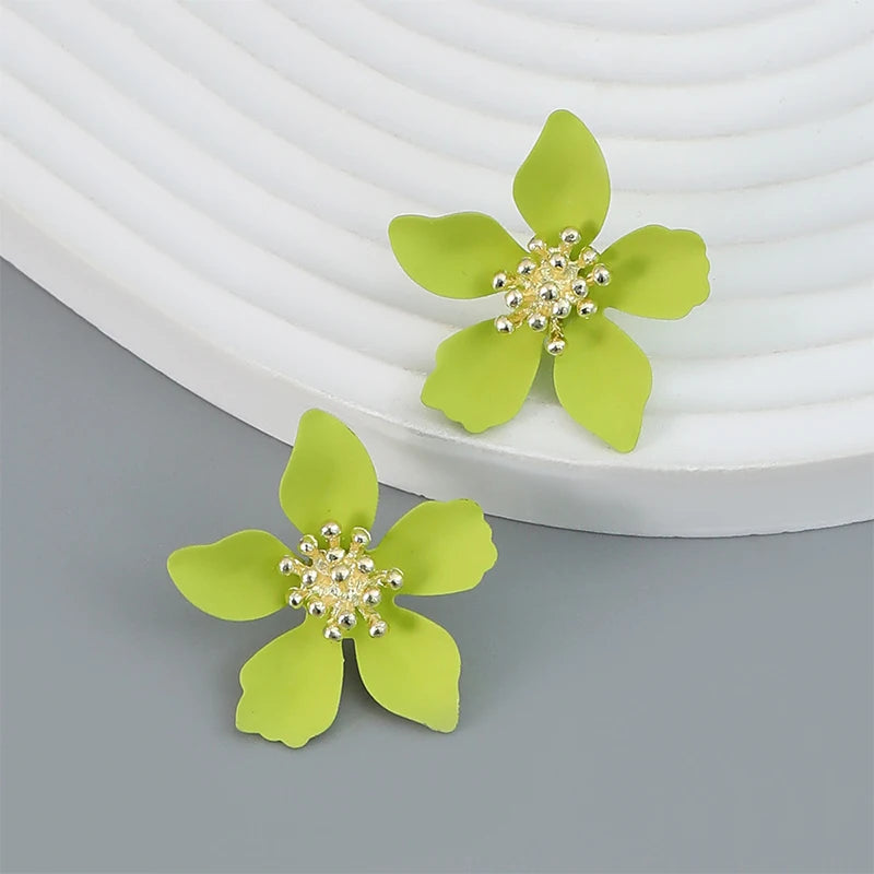 Flower painted flower earrings