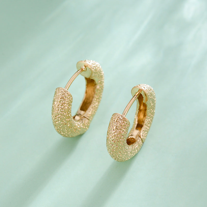 Small Round Textured - Simple Earrings