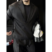 Men's Two-piece Solid Color V-neck Set