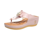 Women's Plus Size Beach Slippers Wedge Heel Platform