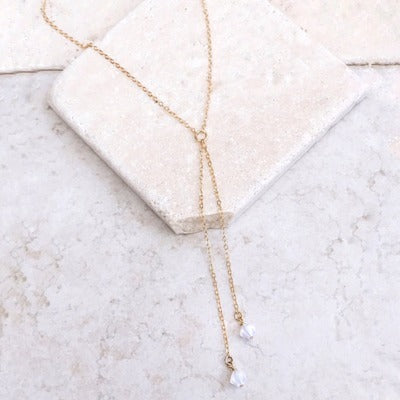 White pointed crystal necklace