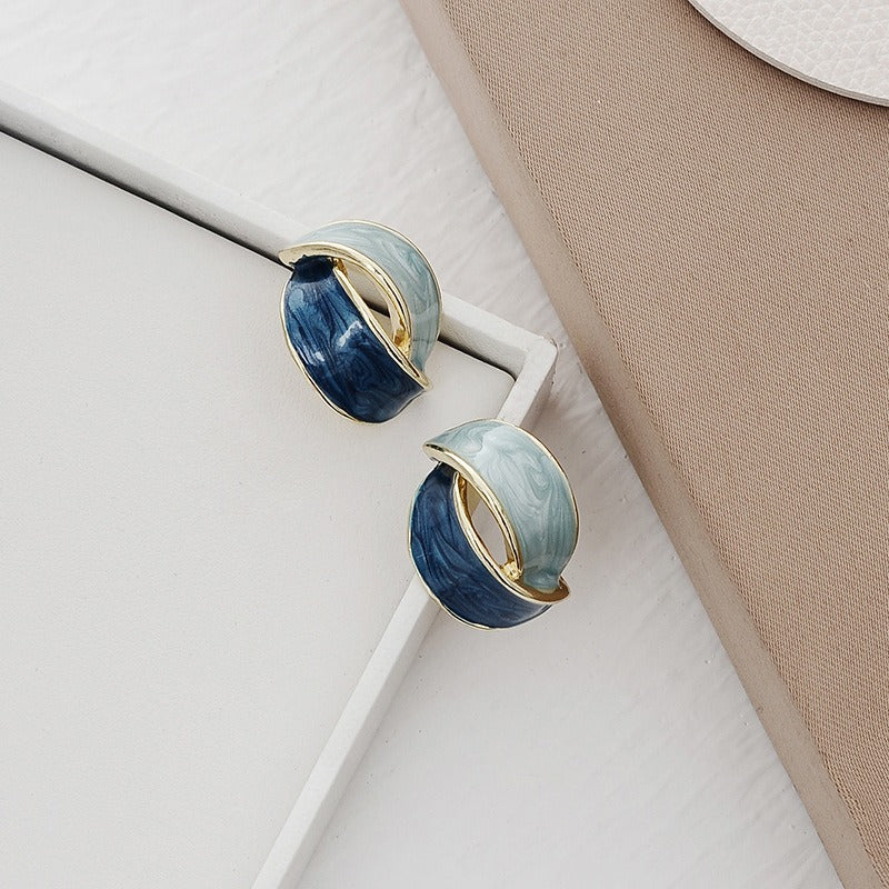 Blue stud earrings