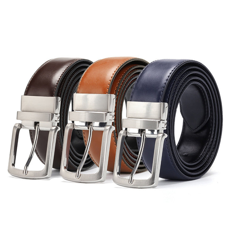 Men's rotating pin buckle belt