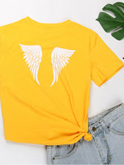 Perfee ANGEL Round Neck Short Sleeve T-Shirt