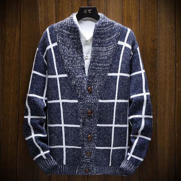 Men's Plaid Cardigan