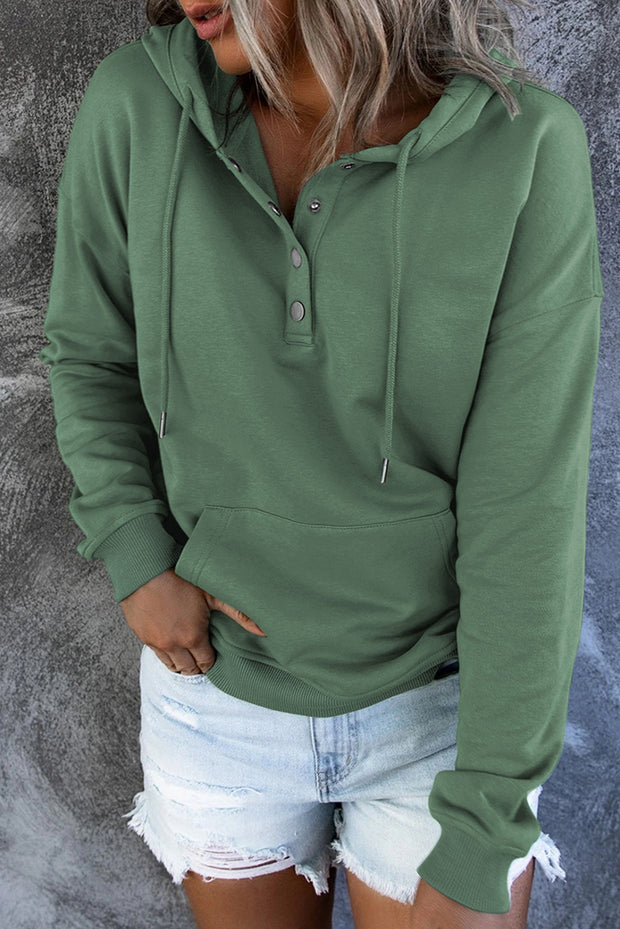 Dropped Shoulder Long Sleeve Hoodie with Pocket