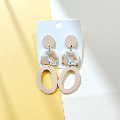 Milk Coffee Soft Geometric Camo Earrings – INS Style