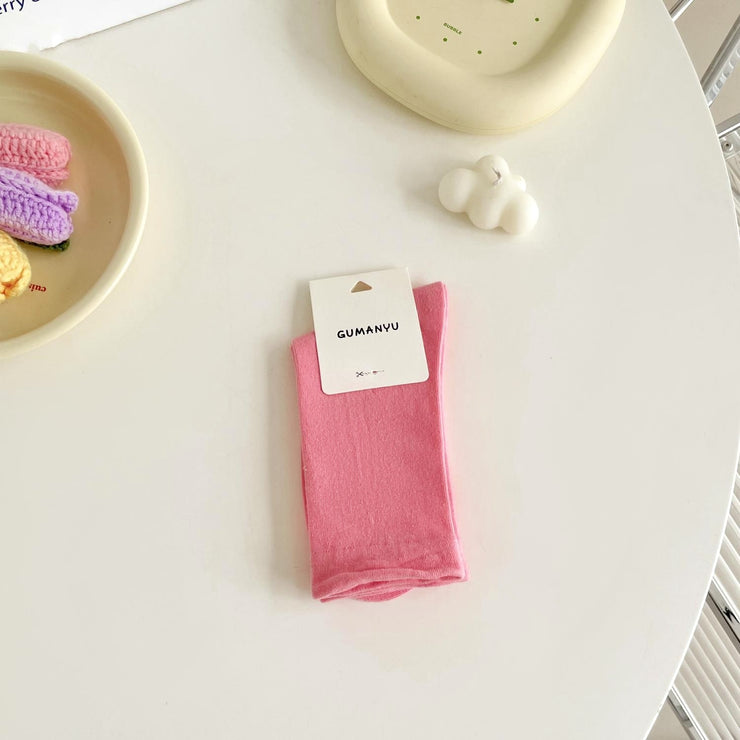 Women's Fashion Pure Cotton Mid-calf Length Socks