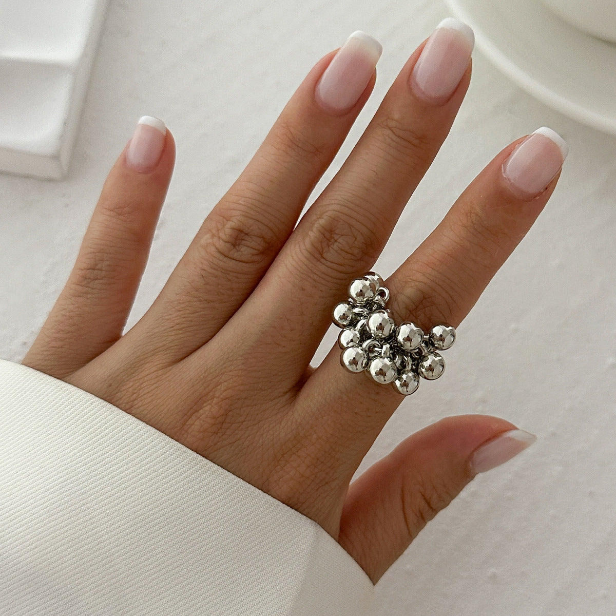INS Irregular Winding Pearl Ring