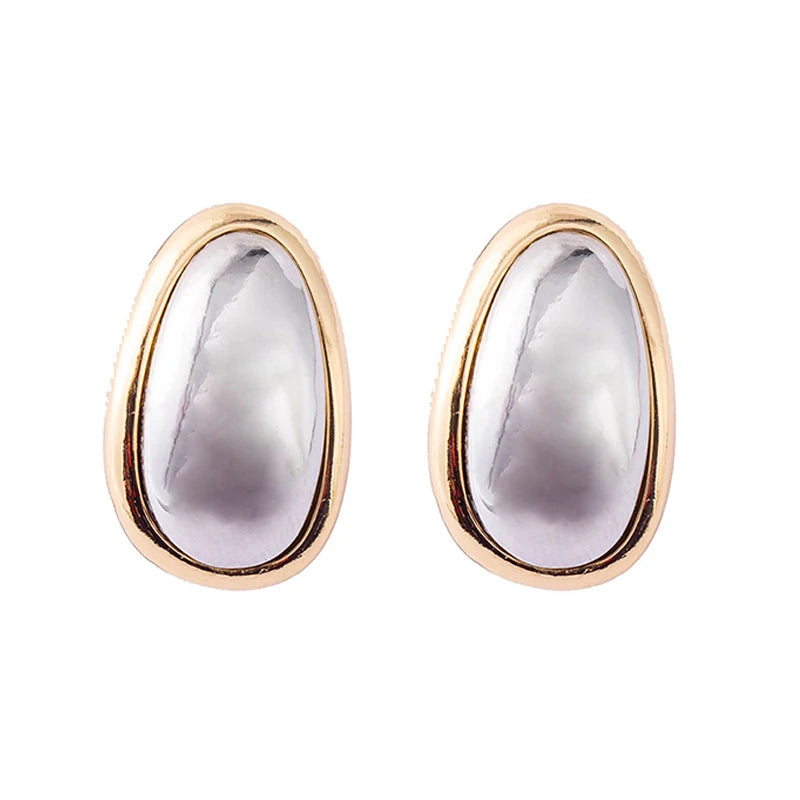 Oval Two-tone Vintage Designer Earrings