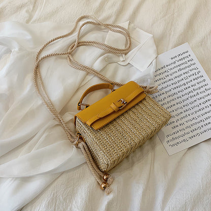Top Handle women straw woven bag
