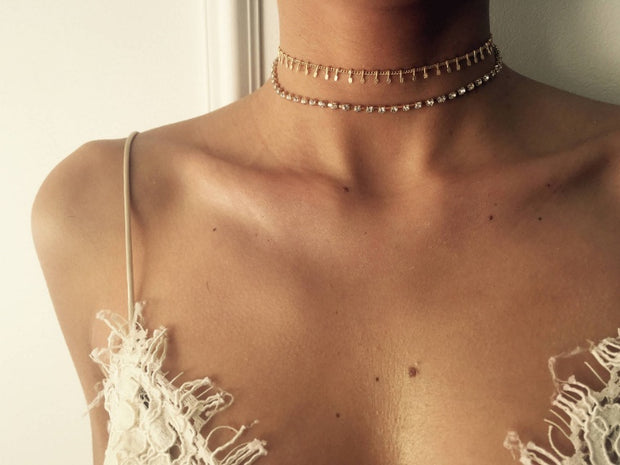 Woman Short Crystal Choker