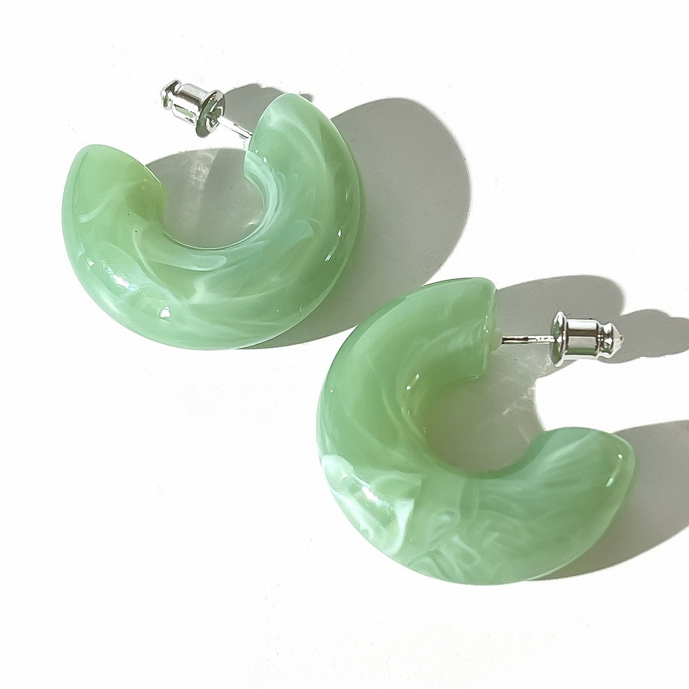 C-shaped acrylic candy mixed earrings