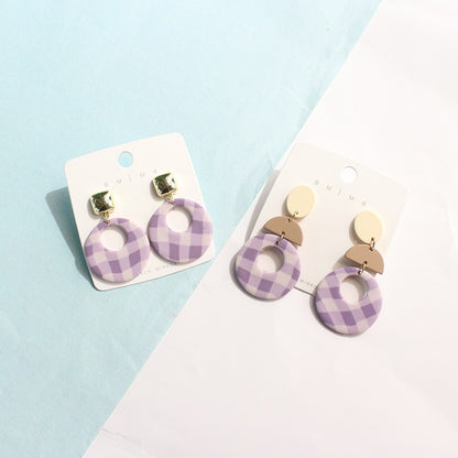 Vintage Fresh Lotus Square Geometric Earrings