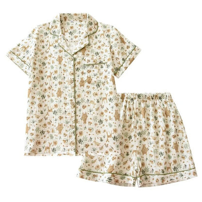 Floral Cotton Gauze Pajama Set