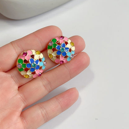 Round  four seasons style earrings