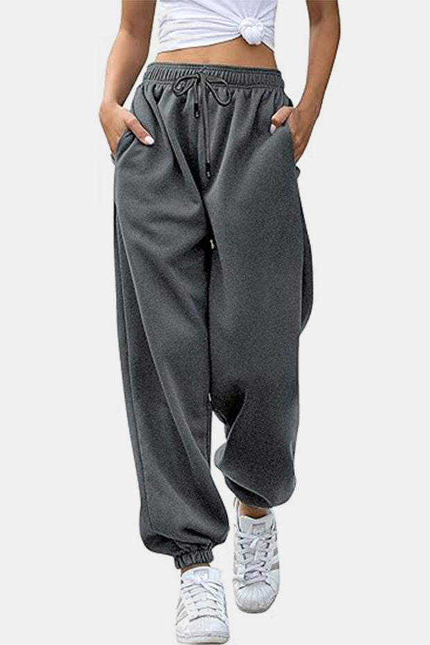 Elastic Waist Joggers with Pockets