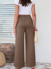 Elastic Waist Wide Leg Pants