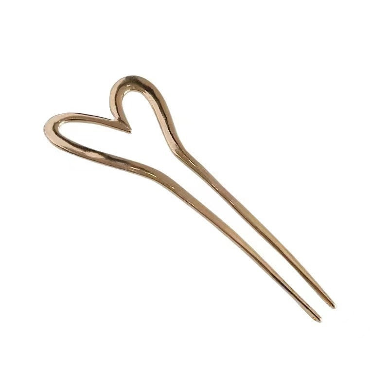Women Simple Love U-shaped Alloy Hairpin