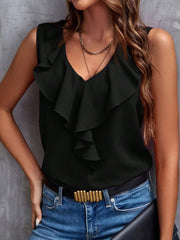 Ruffled V-Neck Tank