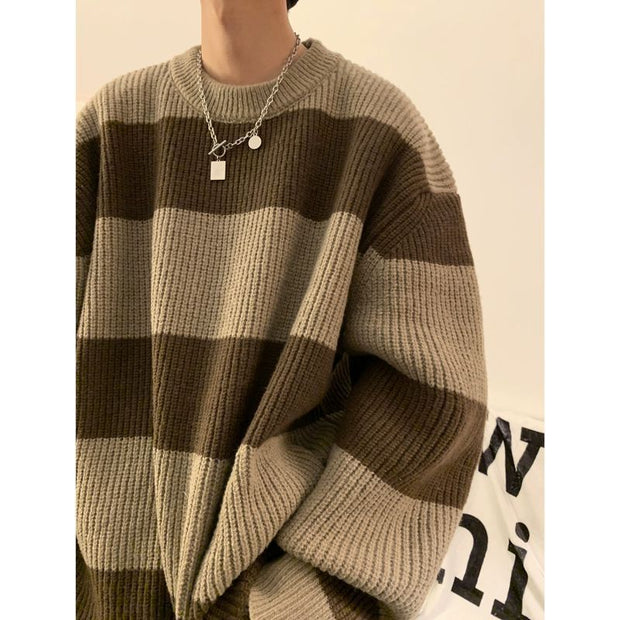 Men's Vintage Stripe Knitwear Coat