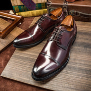 Three-joint Leather Lace-up Leather Dress Shoes