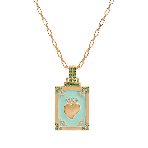 Retro Simple Colorful Oil Necklace Love Pendant Necklace