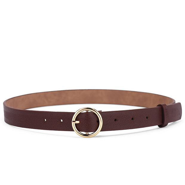 Women's Versatile Round Buckle Belt