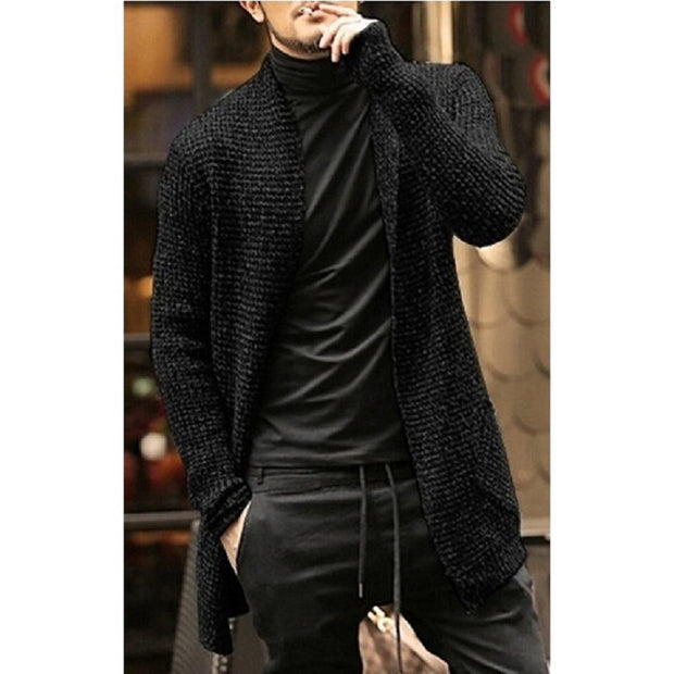 Men's Long-sleeved Knitted Cardigan