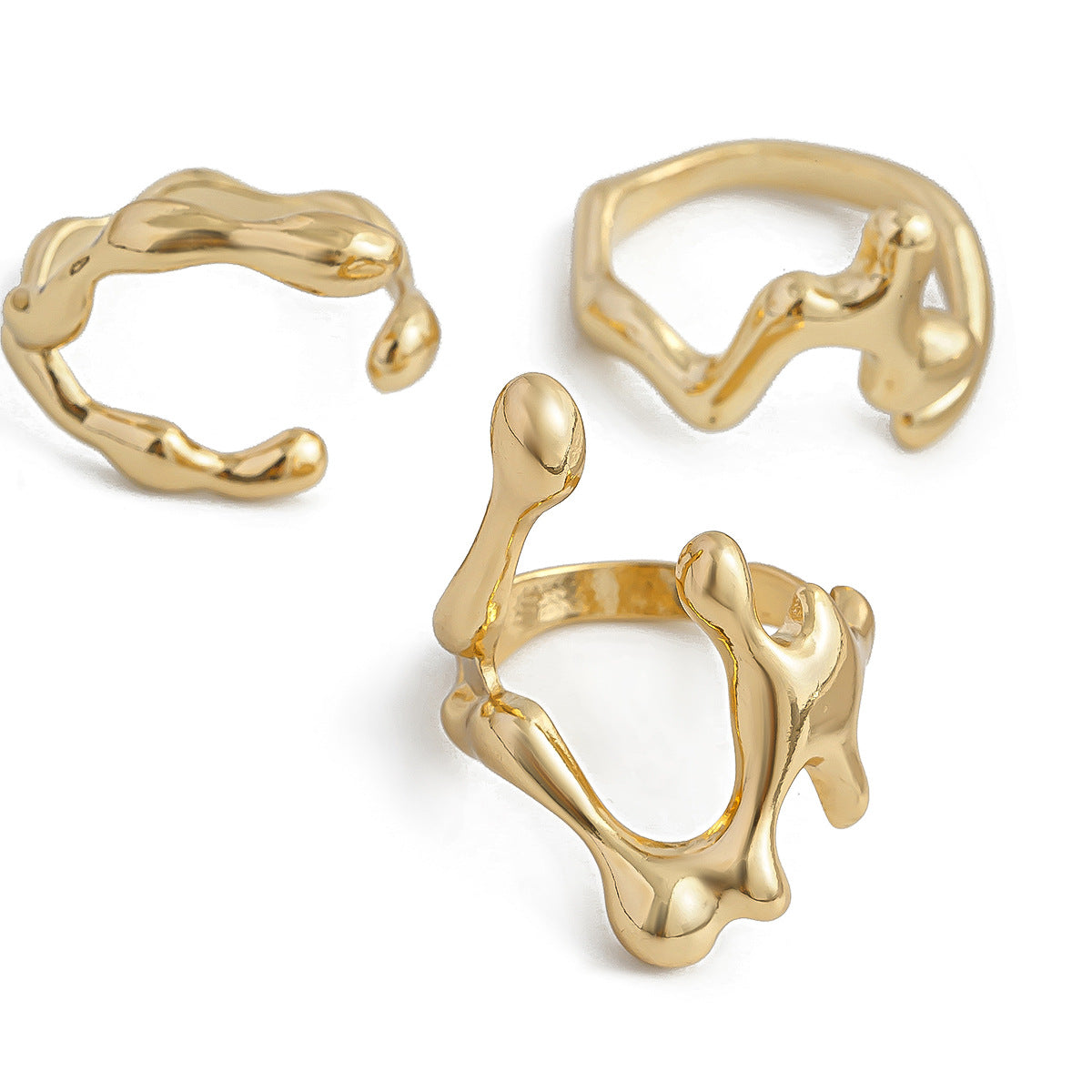 Molten Curve Open Metal Ring
