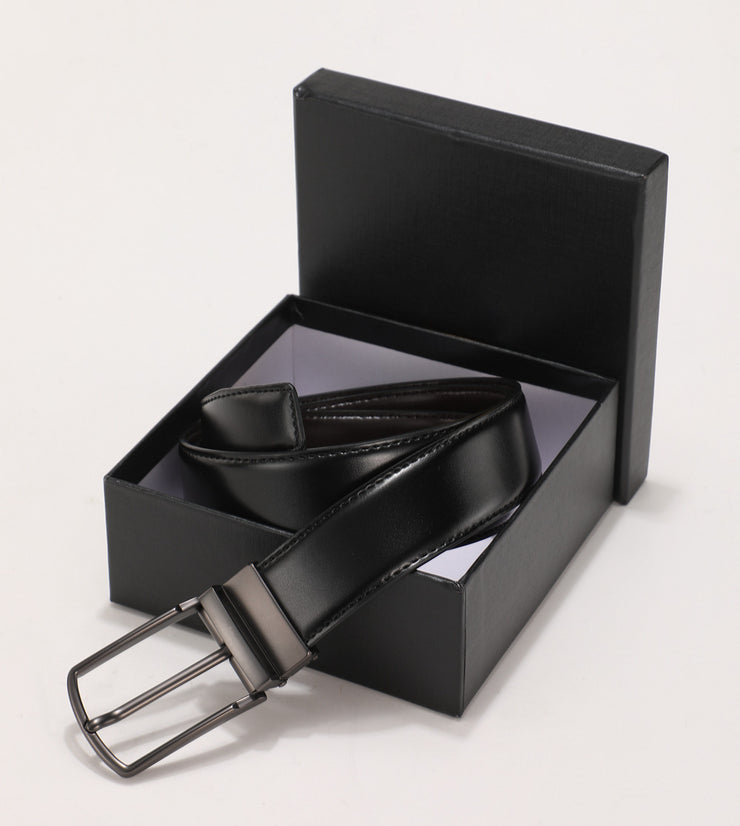 Men's Leather Double Sided Pin Buckle Belt