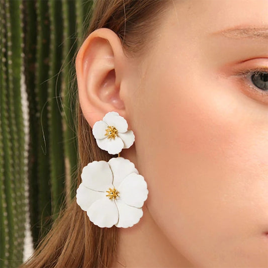Bohemian Alloy Flower Long Earrings