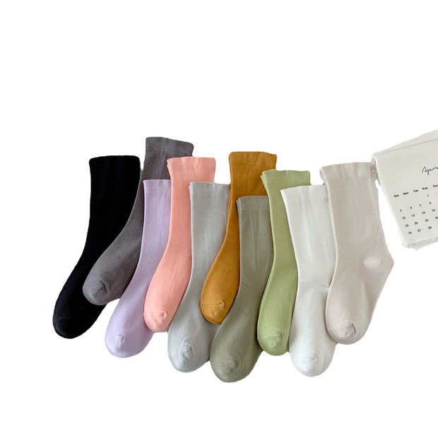 Women's Fashion Pure Cotton Mid-calf Length Socks