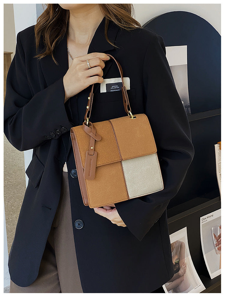 Simple Stitching Square Top Handle Bags