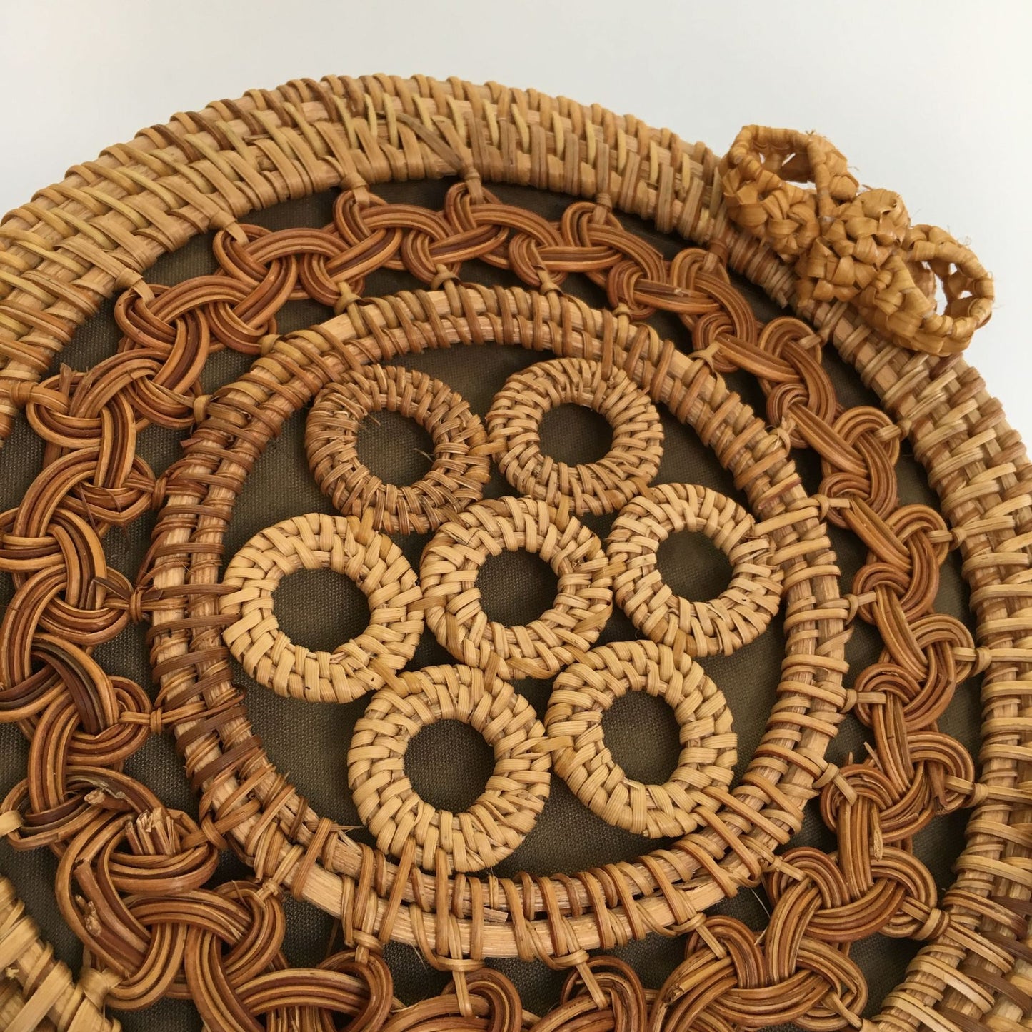 Vietnamese Round Rattan Hollow Straw Shoulder Bag